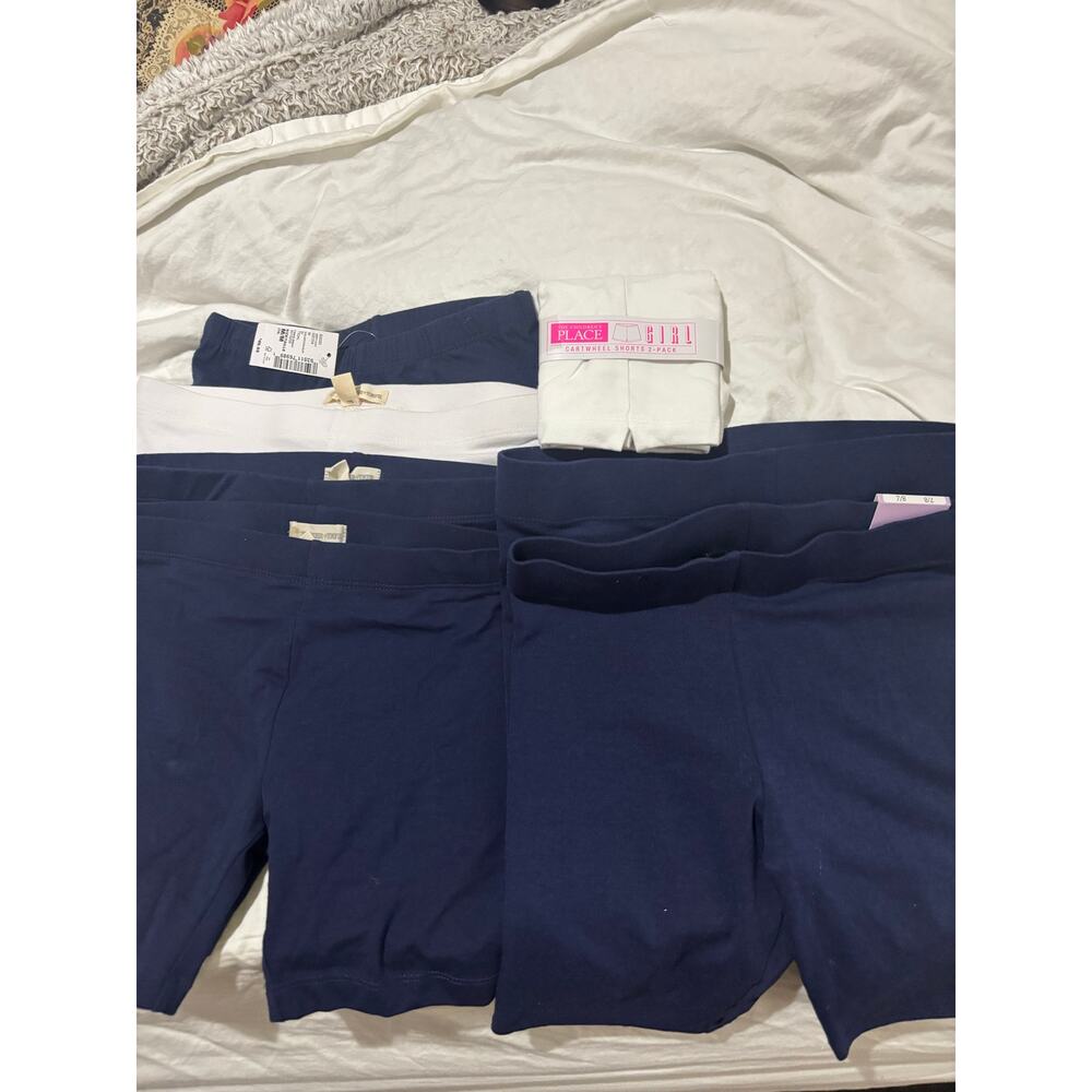 Cartwheel bike shorts 7/8 white navy blue nwot and perfect uniform shorts